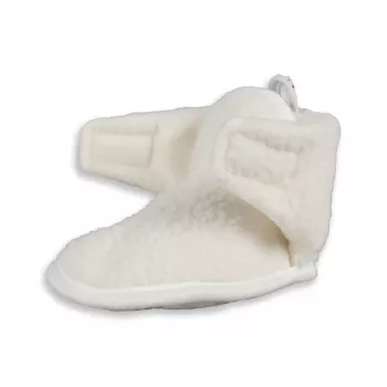 Lodger Slipper papuci Teddy pentru bebeluși, Cloud Dancer, 12-18 luni
