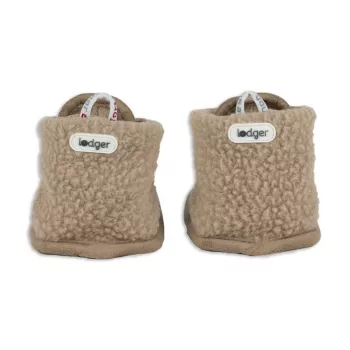 Lodger Teddy papuci pentru bebeluși, bej, 12-18 luni, talpă antiderapantă, fleece moale