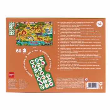 AGIPA Junior Observation Puzzle The Savanna, 60 Pieces, Cardboard Box, 4+ Years 19221