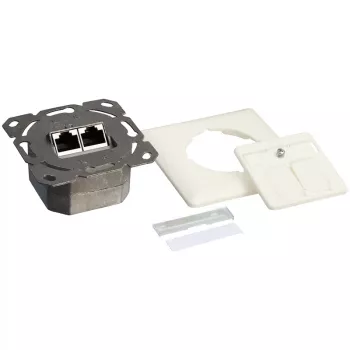 DSIT DC-Wall-In-STP6-I priză dublă RJ45 Cat. 6 ecranată, îngropată, fildeș