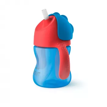 Philips AVENT cană cu pai flexibil, 200 ml, 9m+, albastru