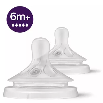 Philips Avent Natural Response tetine din silicon, debit foarte rapid, 6m+, 2 buc.