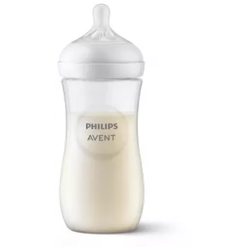 Biberon Philips Avent Natural Response 330 ml, tetină cu debit rapid, 3 luni+