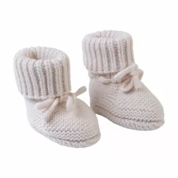 Papuci din lână merinos pentru bebeluși Lodger Slipper Folklore, Birch, 0-6 luni