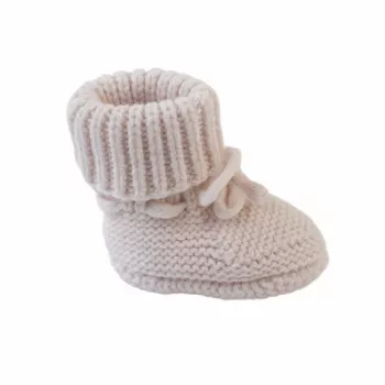 Papuci din lână merinos pentru bebeluși Lodger Slipper Folklore, Birch, 0-6 luni