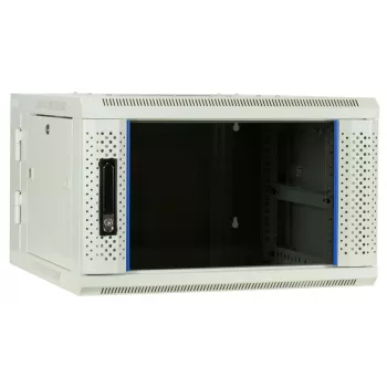 Dulap de server de perete DSIT 6U cu ușă din sticlă, alb, 600x600x368 mm DS6606W-DOUBLE