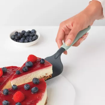 Lopată de tort Brabantia Profile Line cu tăiș dințat, oțel mat
