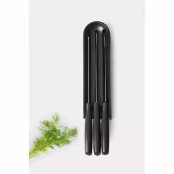 Set bloc de cuțite pentru sertar Brabantia Tasty+, gri închis, 3 cuțite