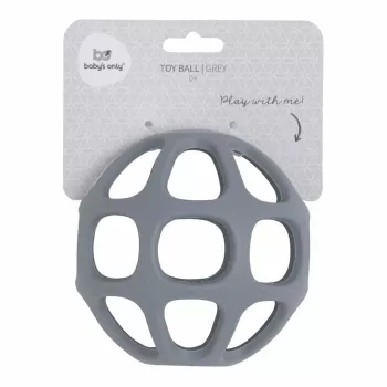 Minge de dentiție din silicon Baby's Only, 0+, gri