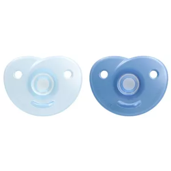 Suzetă din silicon Philips Avent Soothie cu scut din silicon, 0-6 luni, 2 buc.
