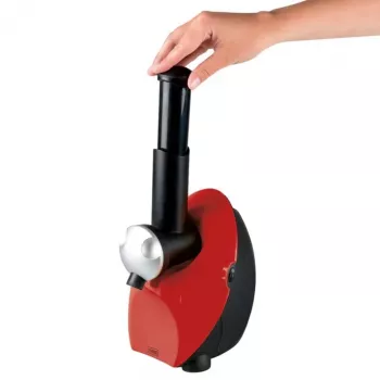 Aparat de sorbet Trebs 99283-B cu bol congelator, 1,5 L, roșu