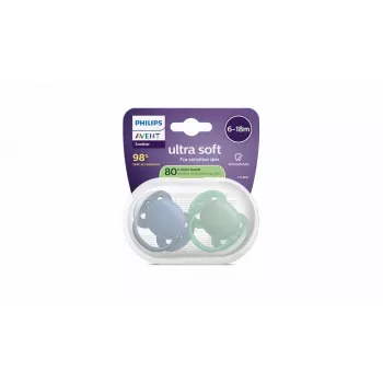 Suzetă Philips Avent Ultra Soft 6-18 luni, 2 buc., băiat