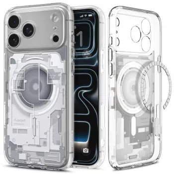 Husă MagSafe Spigen Ultra Hybrid pentru iPhone 17 Pro Max / 18 Pro Max Zero One albă
