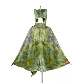Costum de dinozaur T-Rex Souza! pelerină cu glugă și mască, verde, 4-7 ani