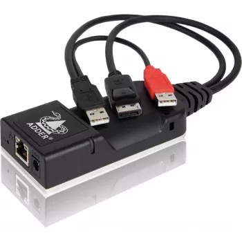 Transmițător extender KVM DisplayPort ADDER ALIF101T-DP prin Cat5e/6/7 - 2560x1600, USB 2.0, audio, aluminiu negru