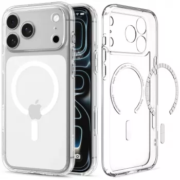 Husă SPIGEN Ultra Hybrid MagSafe pentru iPhone 17 Pro Max / 18 Pro Max - transparent/albă