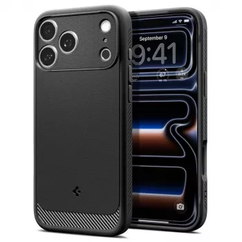 Husă Spigen Rugged Armor Mag MagSafe pentru iPhone 18 Pro / 17 Pro - neagră mat