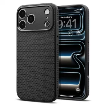 Husă Spigen Liquid Air pentru iPhone 18 Pro Max / 17 Pro Max - neagră mat