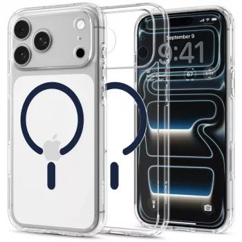 Husă Spigen Ultra Hybrid MagSafe pentru iPhone 17 Pro Max / 18 Pro Max - transparent/albastru intens
