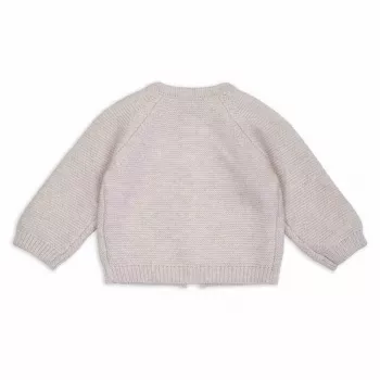 Jachetă bebeluș Lodger Topper tricotată din lână merino, Birch, mărimea 56