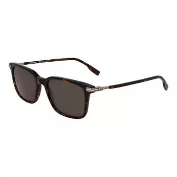 Ochelari de soare dreptunghiulari pentru bărbați Lacoste L6035S-230, ramă Havana, lentile maro, 53 mm