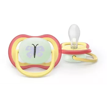 Suzetă de noapte Philips AVENT Ultra Air 0-6 luni, pachet de 2, luminoasă în întuneric
