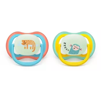 Suzetă de noapte Philips Avent Ultra Air 18m+ neutru, pachet de 2