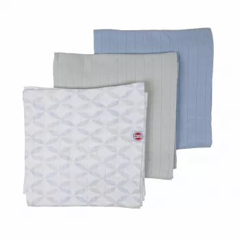 Pătură de înfășat Lodger Swadler Solid Matcha din bumbac, peppermint, 70x70 cm, pachet de 3