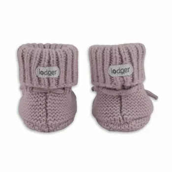 Papuci bebeluș Lodger Slipper din lână merinos, rose, 0-6 luni
