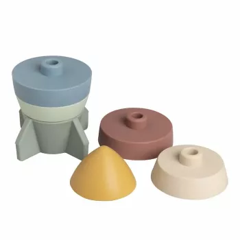 Turn de stivuit din silicon BABY'S ONLY rachetă, opal, 0+ luni