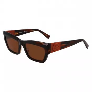 Ochelari de soare damă Longchamp LO763S-211, ramă Havana, lentilă maro gradient, 53mm