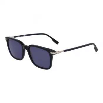 Ochelari de soare bărbați Lacoste L6035S-410 dreptunghiulari, ramă albastră, lentile gri, 53mm