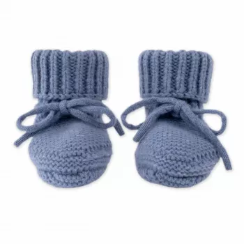 Papuci bebeluș Lodger Slipper din lână merinos, Storm, 0-6 luni