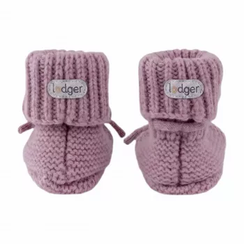 Botoșei bebeluș Lodger din lână merinos, Mauve, 0-6 luni