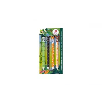 Pix cu gel JOLLY motive animale 0,5 mm albastru, 4 buc. (7005-0005)