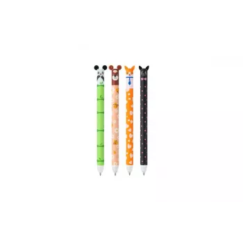 Pix cu gel JOLLY motive animale 0,5 mm albastru, 4 buc. (7005-0005)