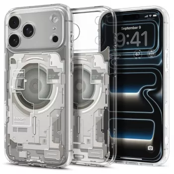 Husă MagSafe SPIGEN Ultra Hybrid pentru iPhone 17 Pro / 18 Pro Zero One Natural Titanium