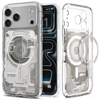 Husă MagSafe SPIGEN Ultra Hybrid pentru iPhone 17 Pro / 18 Pro Zero One Natural Titanium
