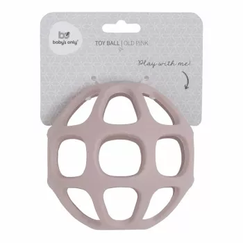 Minge de dentiție din silicon BABY'S ONLY, 0+ luni, roz vechi