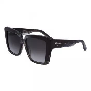 Ochelari de soare damă Ferragamo SF1060S-21 model fluture, Havana/Brown Gradient, 55 mm