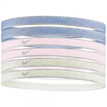 Set de 6 elastice de păr sport Nike Swoosh, mov metalic, roz, galben N1002008511OS