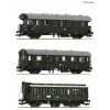 Roco 6200131 H0 set tren de linie secundară DR 2: 2x vagon de călători clasa a 2-a Bip și 1x vagon cu compartimente clasa a 2-a B3