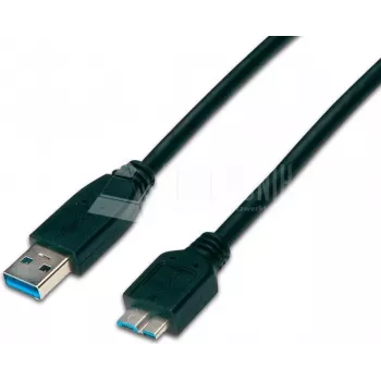 Wirewin USB 3.0 A-MB MM 0.5 SW - 0.5m USB-A to Micro-B Cable, Black
