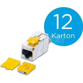Modul keystone ecranat Wirewin WKS JACK KAT6A SLIM 12 CAT6A 10 Gigabit Ethernet, pachet de 12