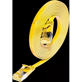 Wirewin Cat6A Slim Ethernet Patch Cable U/FTP Flat Yellow 1m 10Gbps PKW-STP-SLIM-K6A 1.0 GE