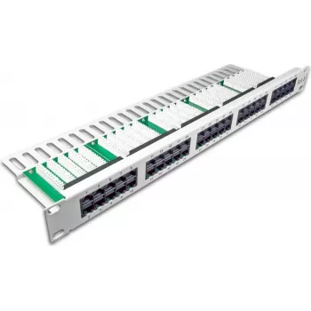 Panou patch ISDN Wirewin cu 50 de porturi, 1U, gri deschis (PANEL TEL 50)