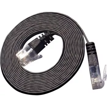 Wirewin Triotronik PKW-SLIM-KAT6 0.25 SW - Cat6 U/UTP Slim Ethernet Patch Cable, RJ-45 Male to Male, 0.25 m, Black