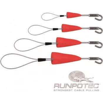 Set de bucle de tragere cablu RUNPOTEC RUNP RUNPOFIX cu cârlig și capac de protecție, 4 piese (10159)