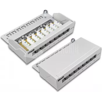 Patch panel desktop cu 8 porturi Cat6 Wirewin, ecranat, cu terminare LSA+ (DVP-TRIO-K6 8)