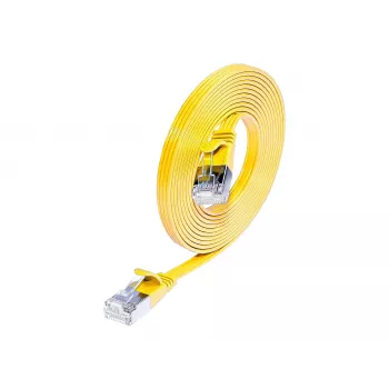 Cablu patch Cat6 U/FTP, 20 m, RJ45 tată la tată, galben, Wirewin Triotronik PKW-STP-SLIM-KAT6 20.0 GE